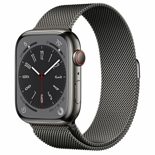 Apple Часы Apple Watch Series 8 Graphite Stainless Steel Case with Milanese Loop Графитовый Для других стран 45mm One Size 9360000₽