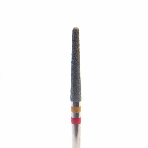 Бор алмазный ZF850, конусовидный с закругленным концом, D=1,8 мм, L=10 мм, под турбинный наконечник, стандартный хвостовик, красный (μ=45 мк)