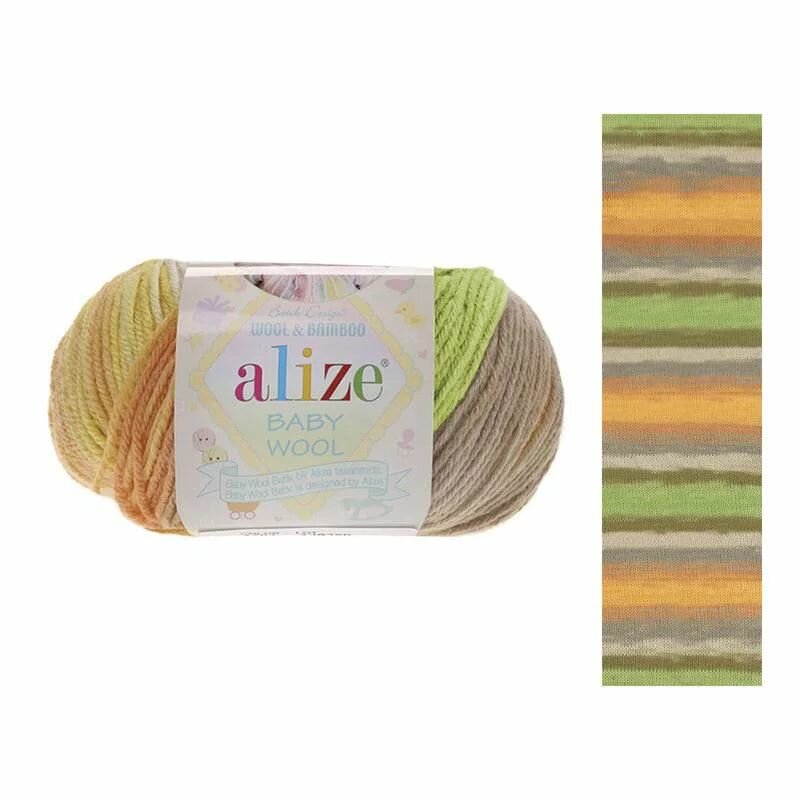 Пряжа Alize "BABY WOOL Batik" (10 мотков по 50 гр ) 5559