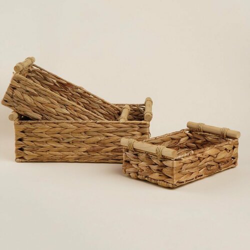 Корзины для хранения ручной работы SL Home 3 шт 27169 см 312012 см 352413 см Sima-Land Hom 3742₽