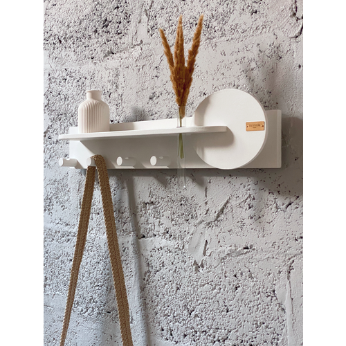 Вешалка настенная деревянная для одежды в прихожую, 59*10 см