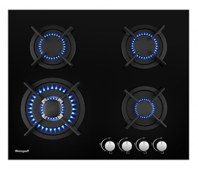 Газовая варочная панель Weissgauff HGG 640 BG Nano Glass