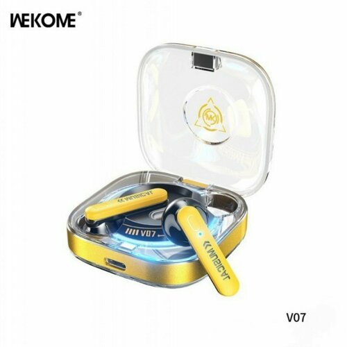 Наушники беспроводные Wekome V07 игровые с композитной диафрагмой жёлтые 1880₽