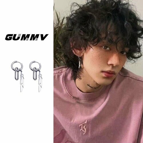 Серьги конго, с подвесками, размер 9 мм, серебристый