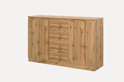 Изображение товара Штерн (STERN) комод Т-4, 140,3 х 89,5 х 43,3 см, 4 ящика, 2 двери, ЛДСП, Дуб Вотан