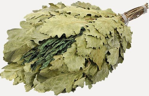 Изображение товара Веник дубовый с мятой, в упаковке, "Банные штучки" (32020) (банные штучки)