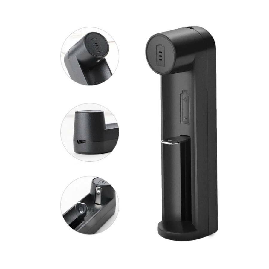 Универсальное зарядное устройство для 1-го аккумулятора 3.7В 26650, 18650, 16340, 14500 и дугие питание — Type-C, 5В, 0,8А