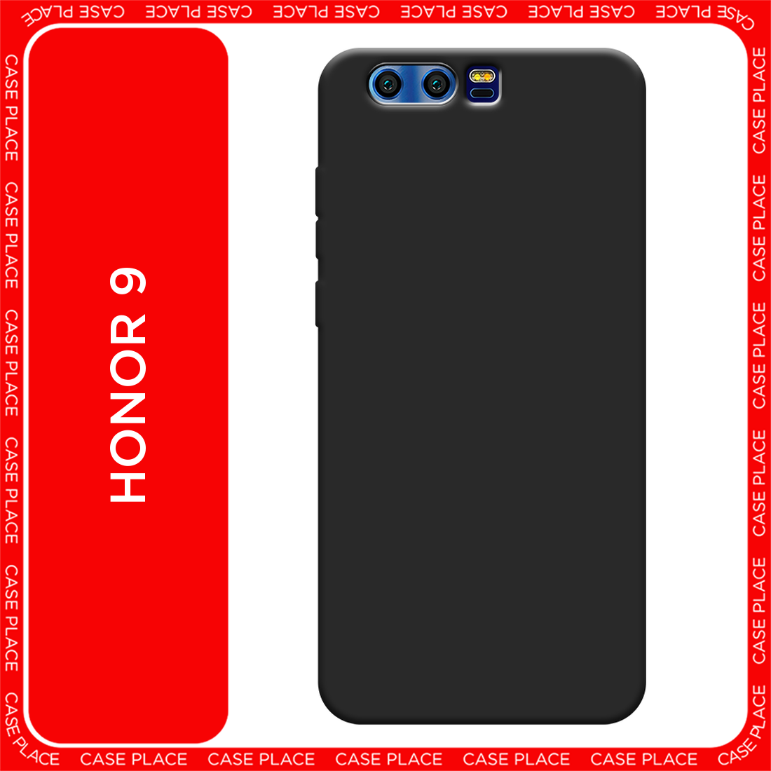 Черный матовый чехол на Honor 9 / Хонор 9