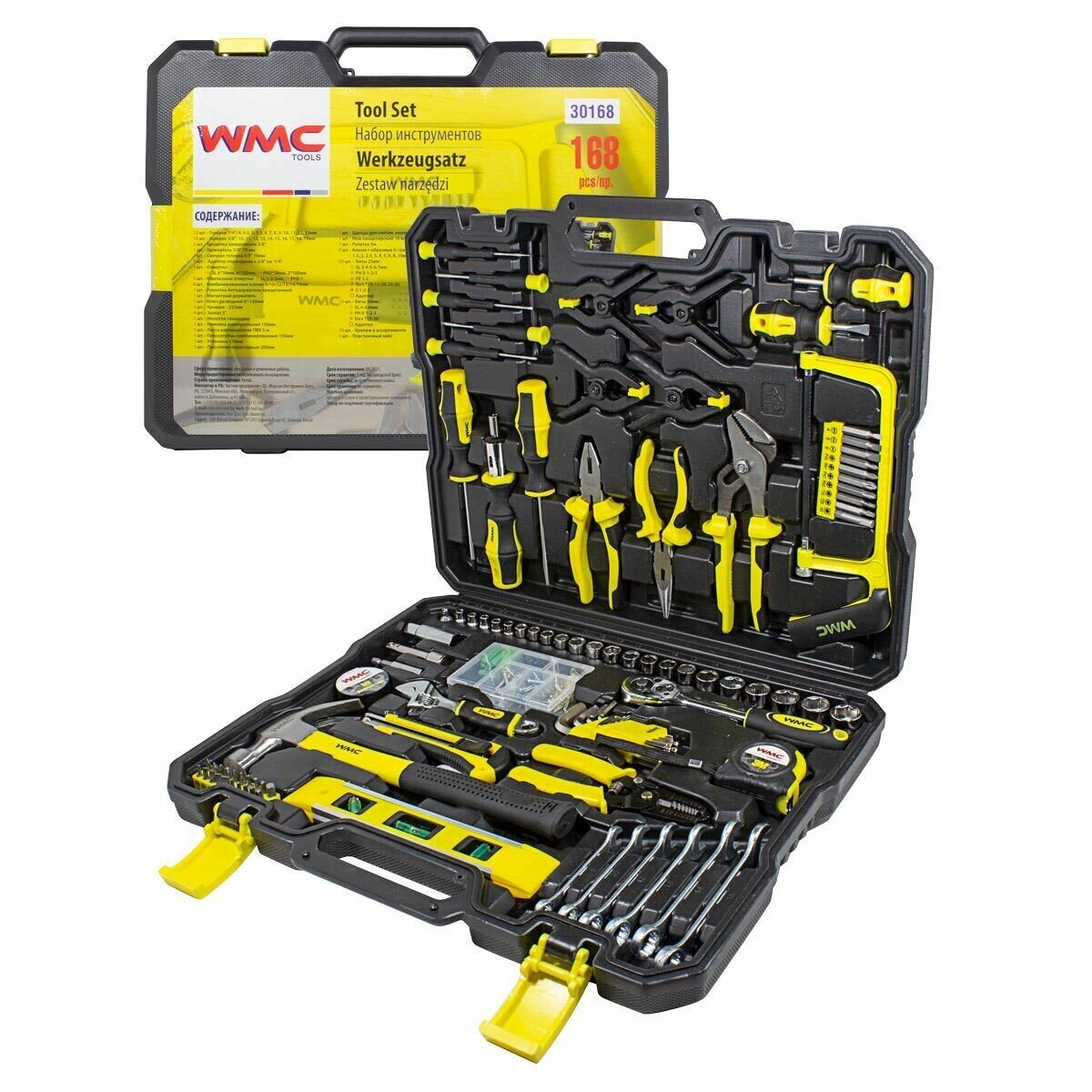 Набор инструментов 168пр. 1/4'3/8'(6гр)(4-19мм) WMC TOOLS WMC-30168 Top Done