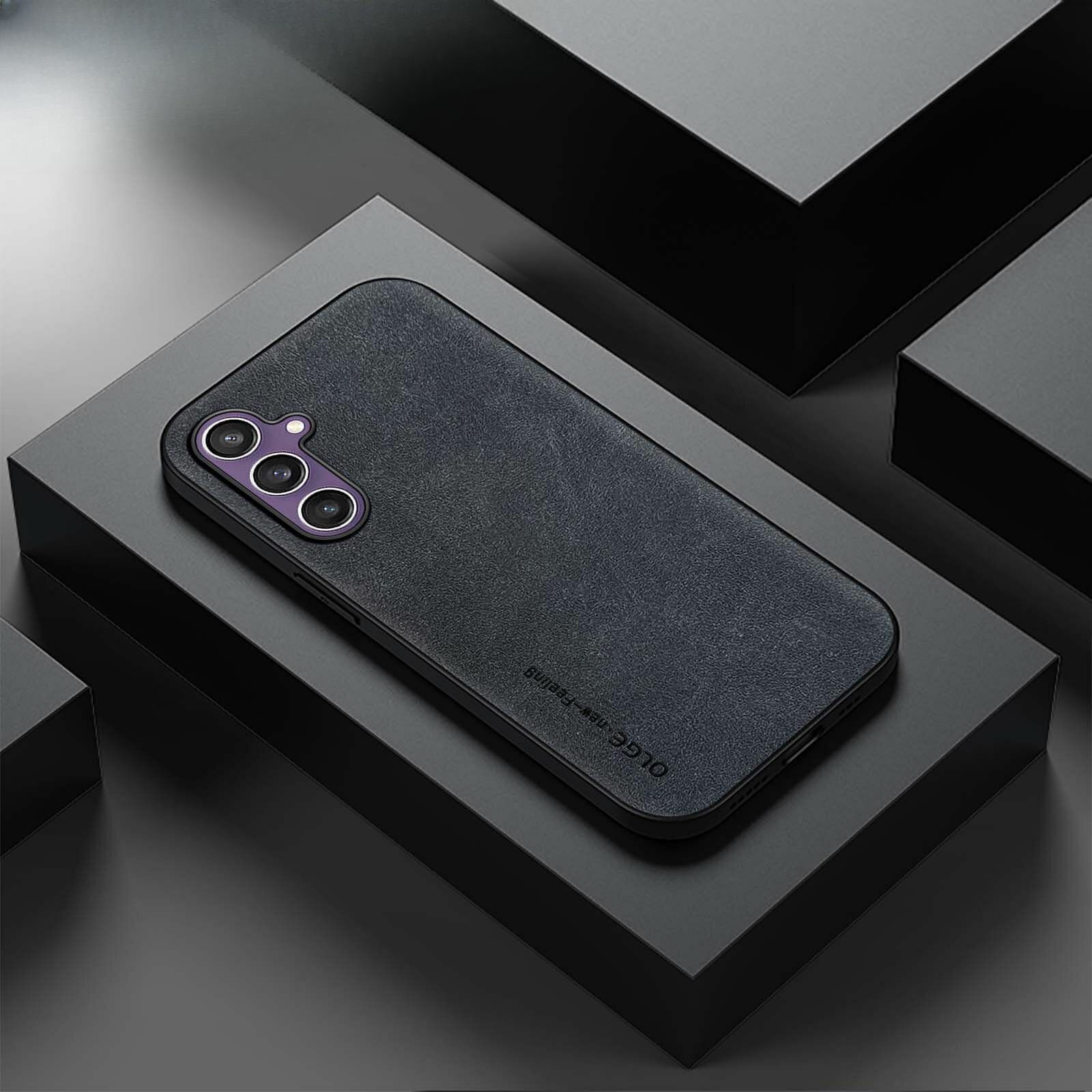 Роскошный кожаный чехол для смартфона Samsung Galaxy S24 (на Самсунг Галакси С24) защитный чехол