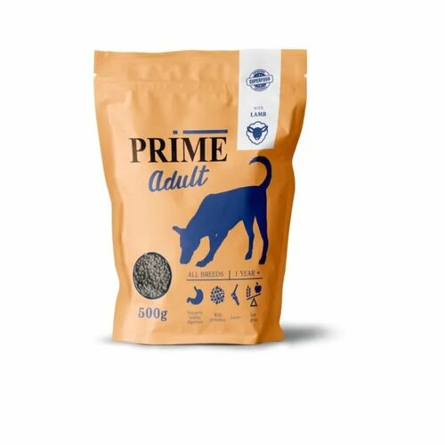 Сухой корм PRIME ADULT для взрослых собак всех пород с ягненком 500гр