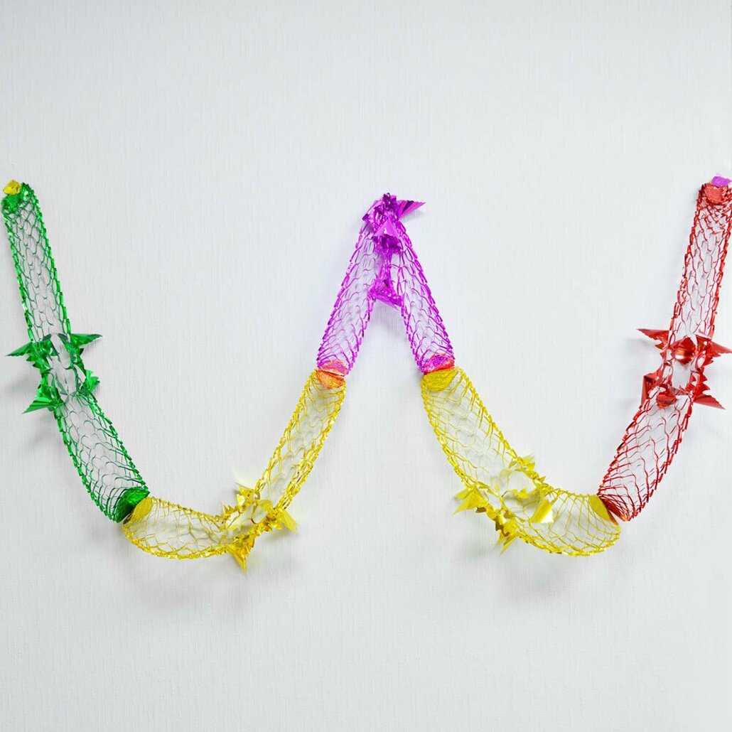 Гирлянда-растяжка новогодняя 2м фольга звёзды микс цветов