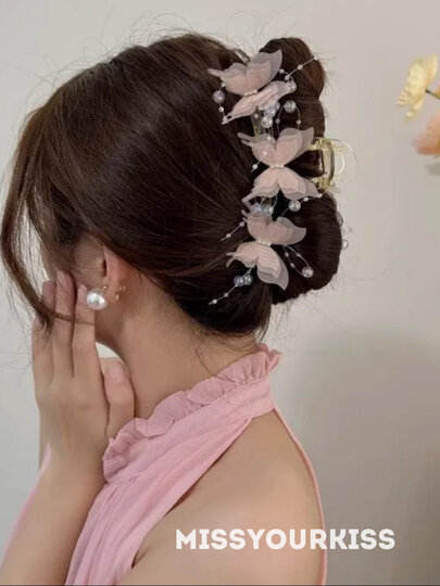 Заколка крабик для волос, для женщин и девочек в форме бабочки