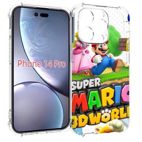 Чехол MyPads Super Mario 3D World для iPhone 14 Pro задняя-панель-накладка-бампер