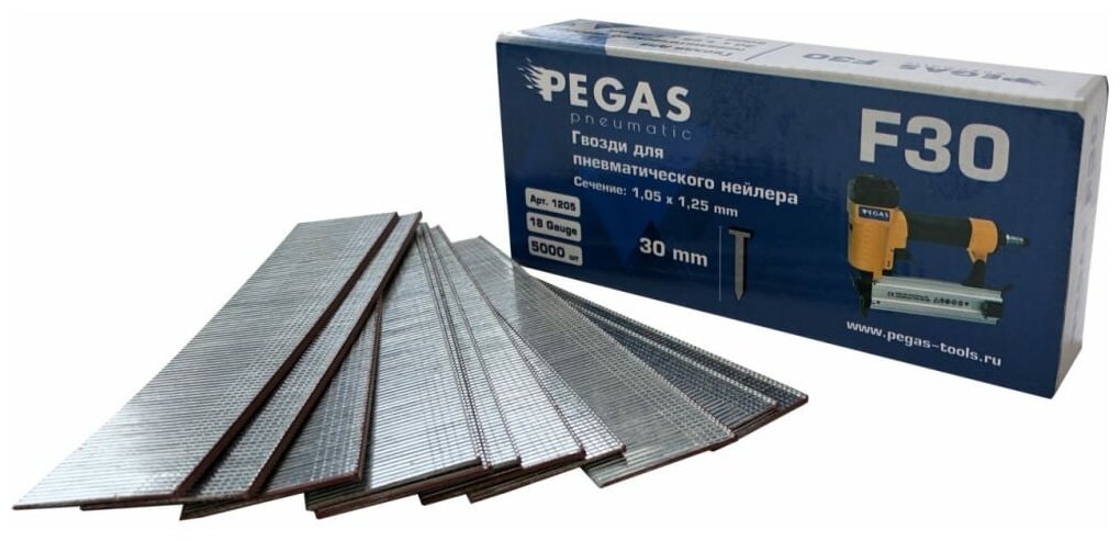 Гвозди Pegas F30 уп.5000 30мм 1,05*1,25 1205
