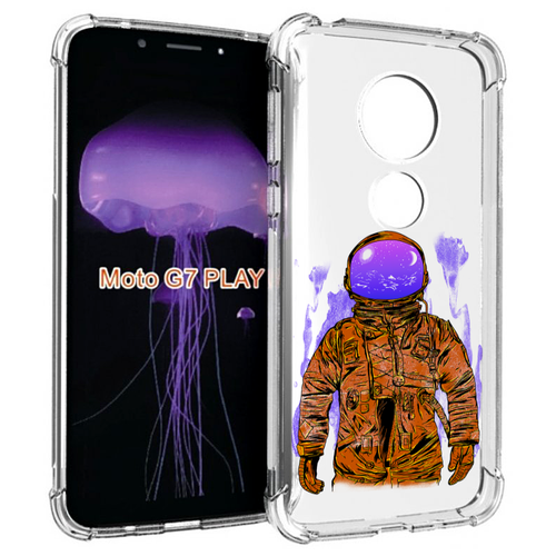 Чехол MyPads нарисованный мужчина в скафандре для Motorola Moto G7 Play задняя-панель-накладка-бампер