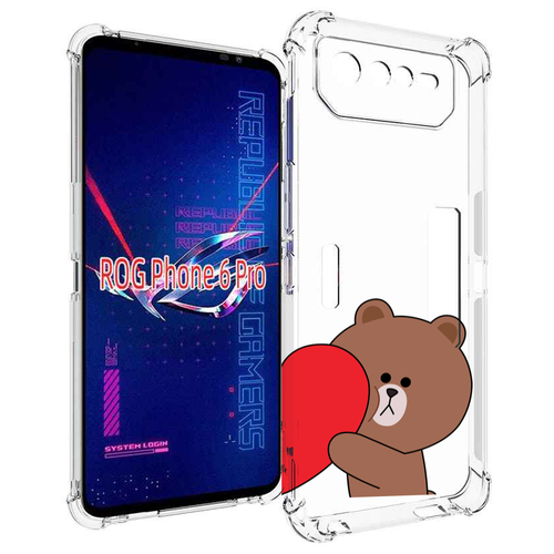 Чехол MyPads медвежонок детский для Asus ROG Phone 6 Pro задняя-панель-накладка-бампер