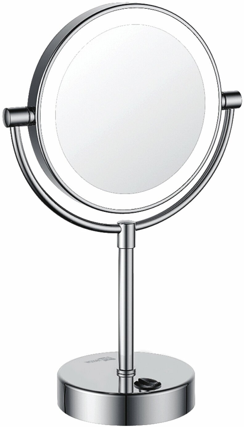 Зеркало с LED-подсветкой двухстороннее, стандартное и с 3-х кратным увеличением WasserKRAFT K-1005