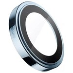 Защитное стекло Blueo Camera Lens PVD stainless steel (3 шт. +install) 0.2 мм для камеры iPhone 13 Pro/13 Pro Max, цвет Голубой (BM5643-13PRO-BLU) - изображение