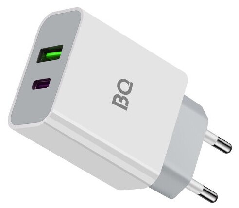 Зарядное устройство BQ Charger 20W2A01 (2 ports Type-C + USB, PD+QC3.0, 20W)