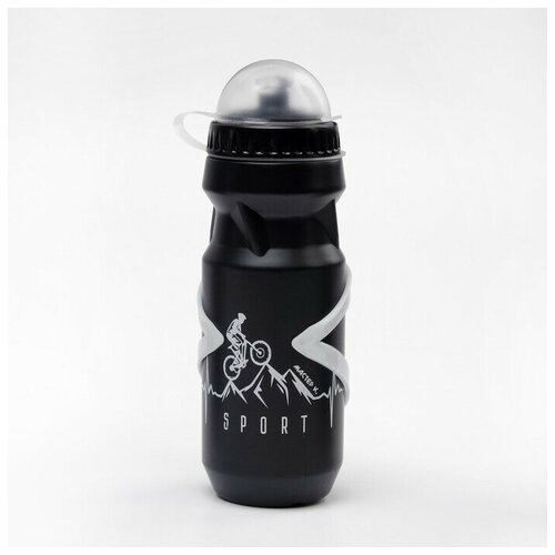 Бутылка для воды велосипедная Мастер К., 650 мл, с креплением, чёрная