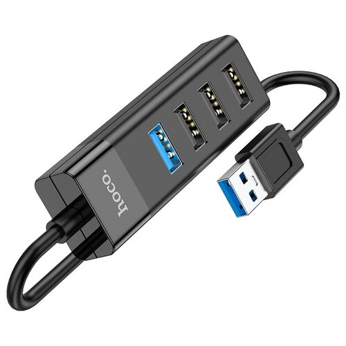 USB-концентратор HOCO HB25 Easy пластик 4 гнезда 3 USB 20 выхода 1 USB 30 выход подсветка цвет чёрный 117500₽