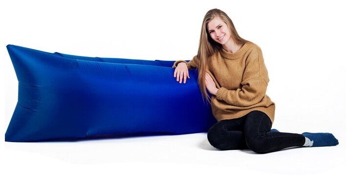 Надувной диван биван Классический (BVN18-CLS-BLU), цвет синий - фотография № 7