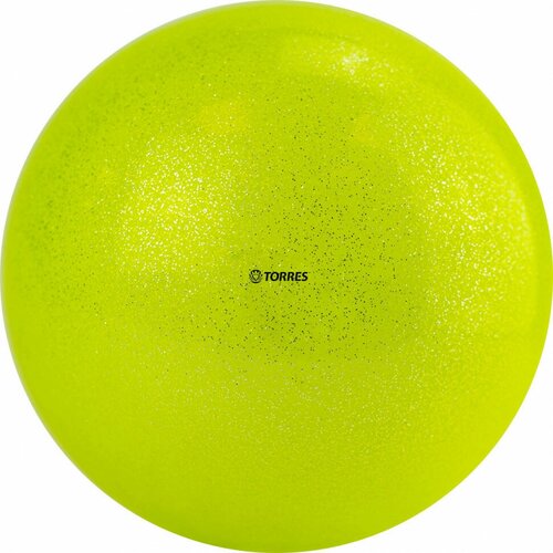 фото Мяч для художественной гимнастики torres agp-19-03, d=19 см, пвх, желтый с блестками