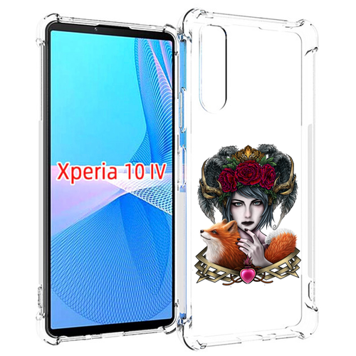 Чехол MyPads девушка с лисой для Sony Xperia 10 IV (10-4) задняя-панель-накладка-бампер чехол mypads девушка с мотоциклом для sony xperia 10 iv 10 4 задняя панель накладка бампер