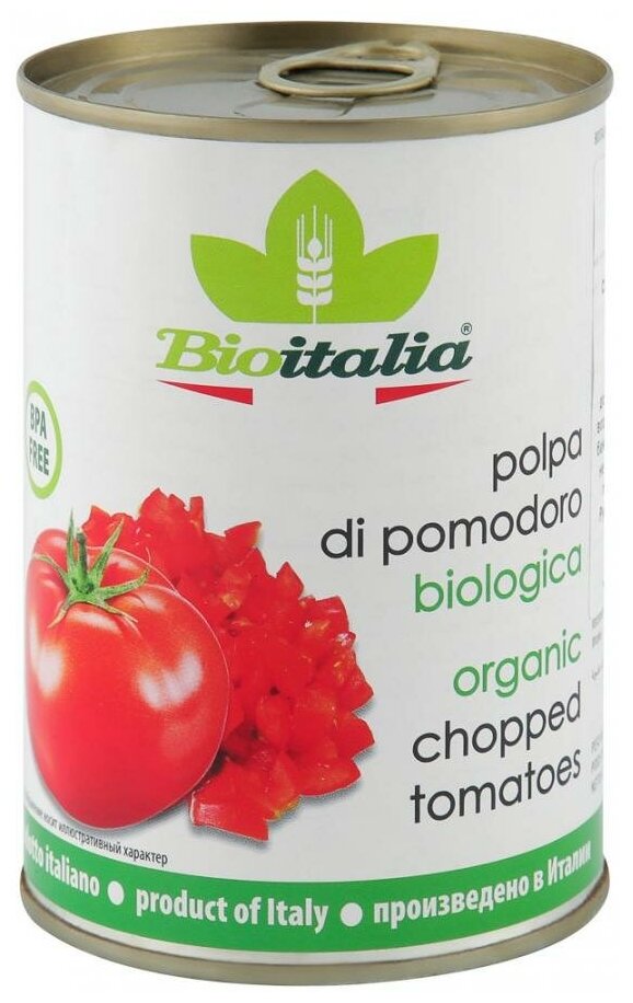 Томаты Bioitalia очищенные резаные в томатном соке 400 г - фото №4