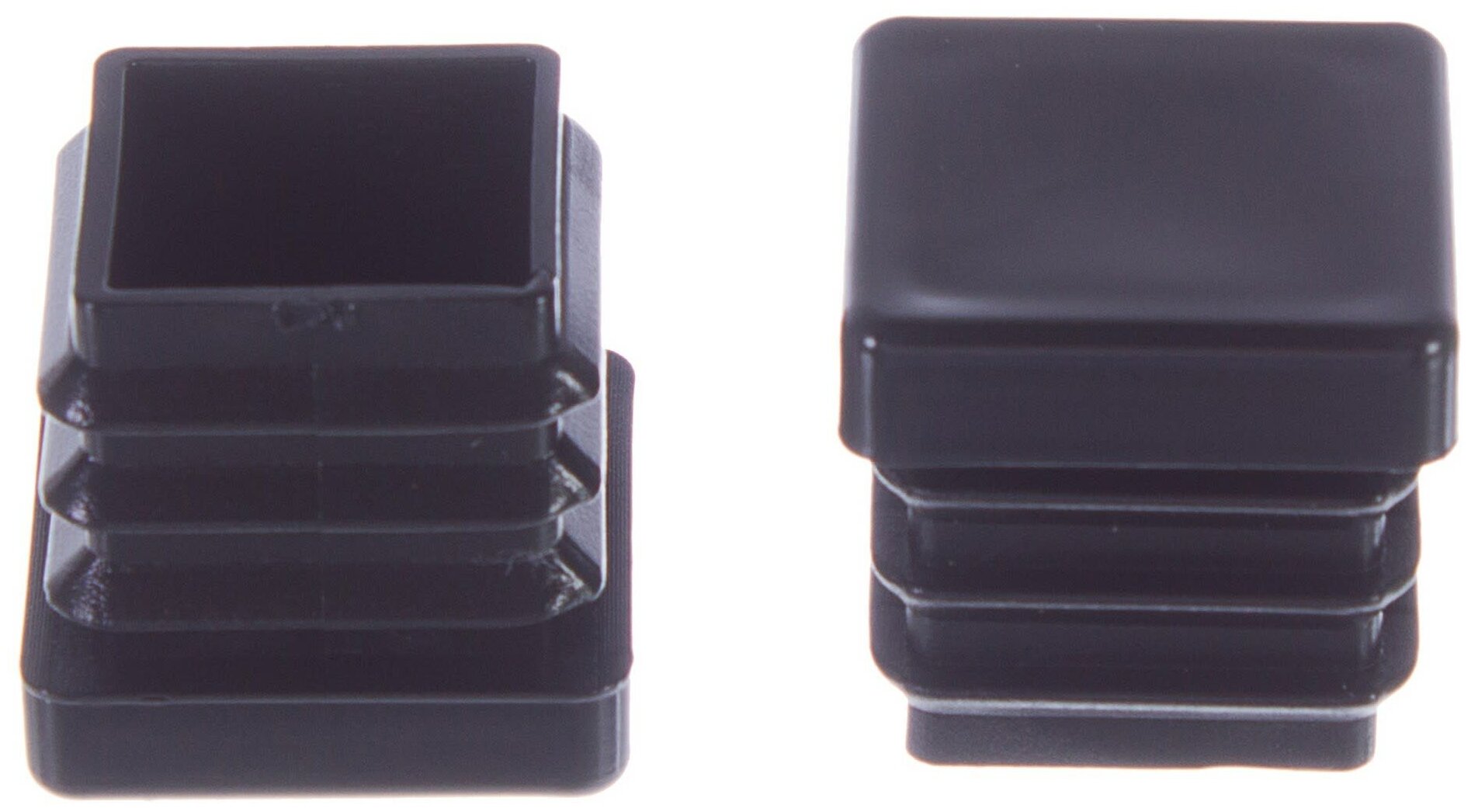 фото STANDERS Насадки Standers 17х17 мм, квадратные, пластик, цвет чёрный, 4 шт.