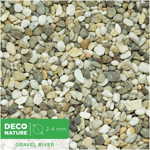 DECO NATURE RIVER - Натуральная галька фракции 2-4 мм, 5,7л/9,0кг