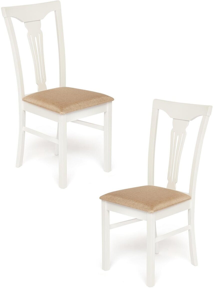 Комплект стульев - Гермес/ Hermes (12 890) TetChair дерево гевея, 43х49х94см, Ivory white, ткань песочная (Jaffy 104-58)