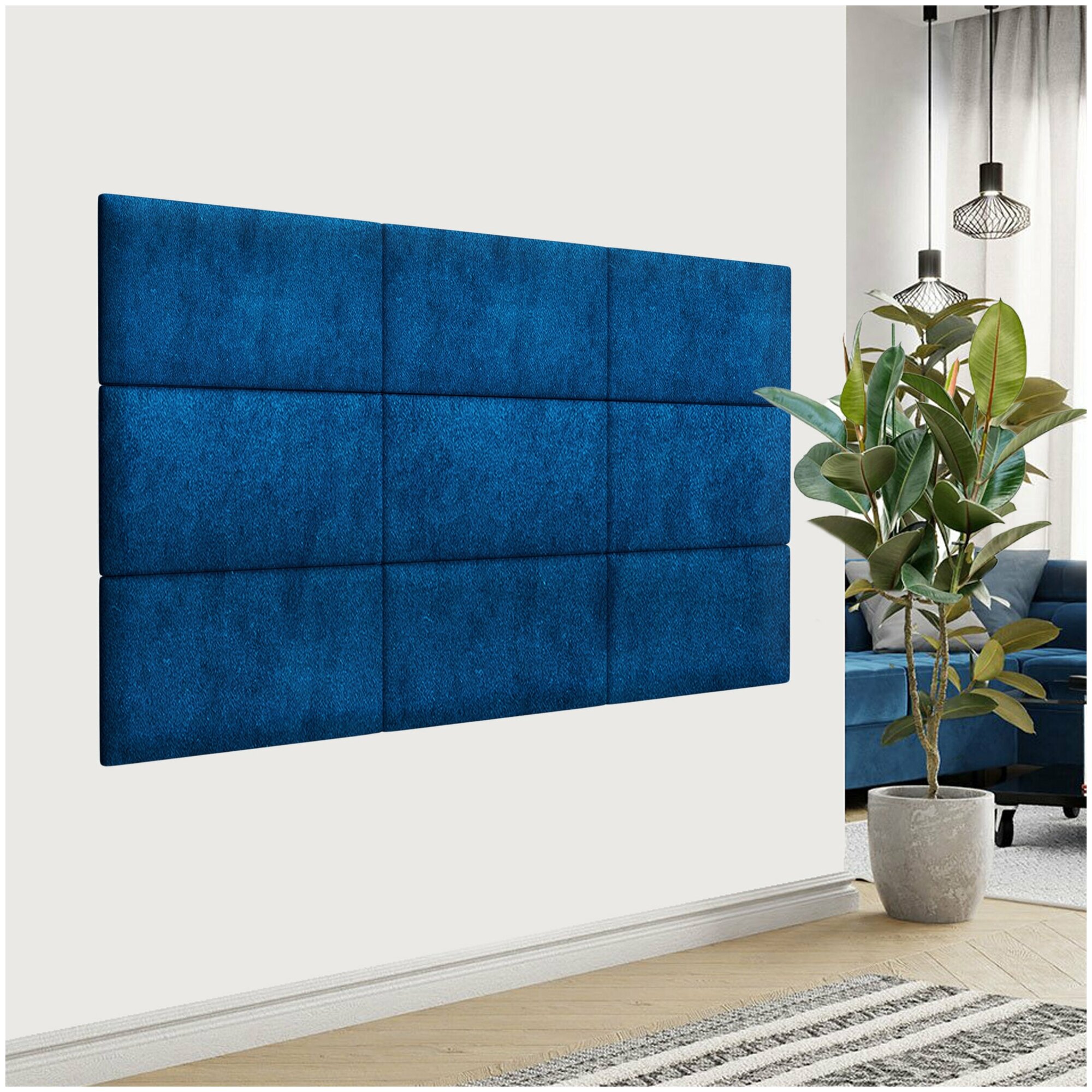 Стеновая панель Velour Blue 30х50 см 4 шт.