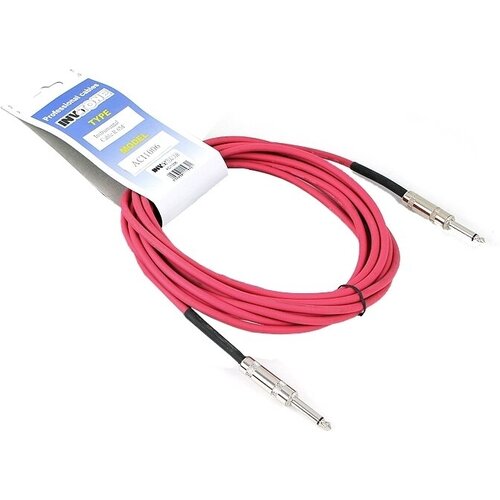 Invotone ACI1004R инструментальный кабель, mono jack 6,3 — mono jack 6,3, длина 4 м (красный)