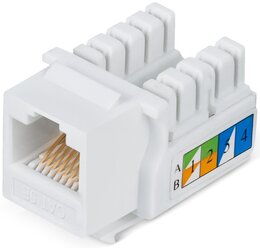 Вставка Keystone Cabeus Jack RJ-45, категория 5e, заделка тип 110, белая KJ-RJ45-Cat.5e-90