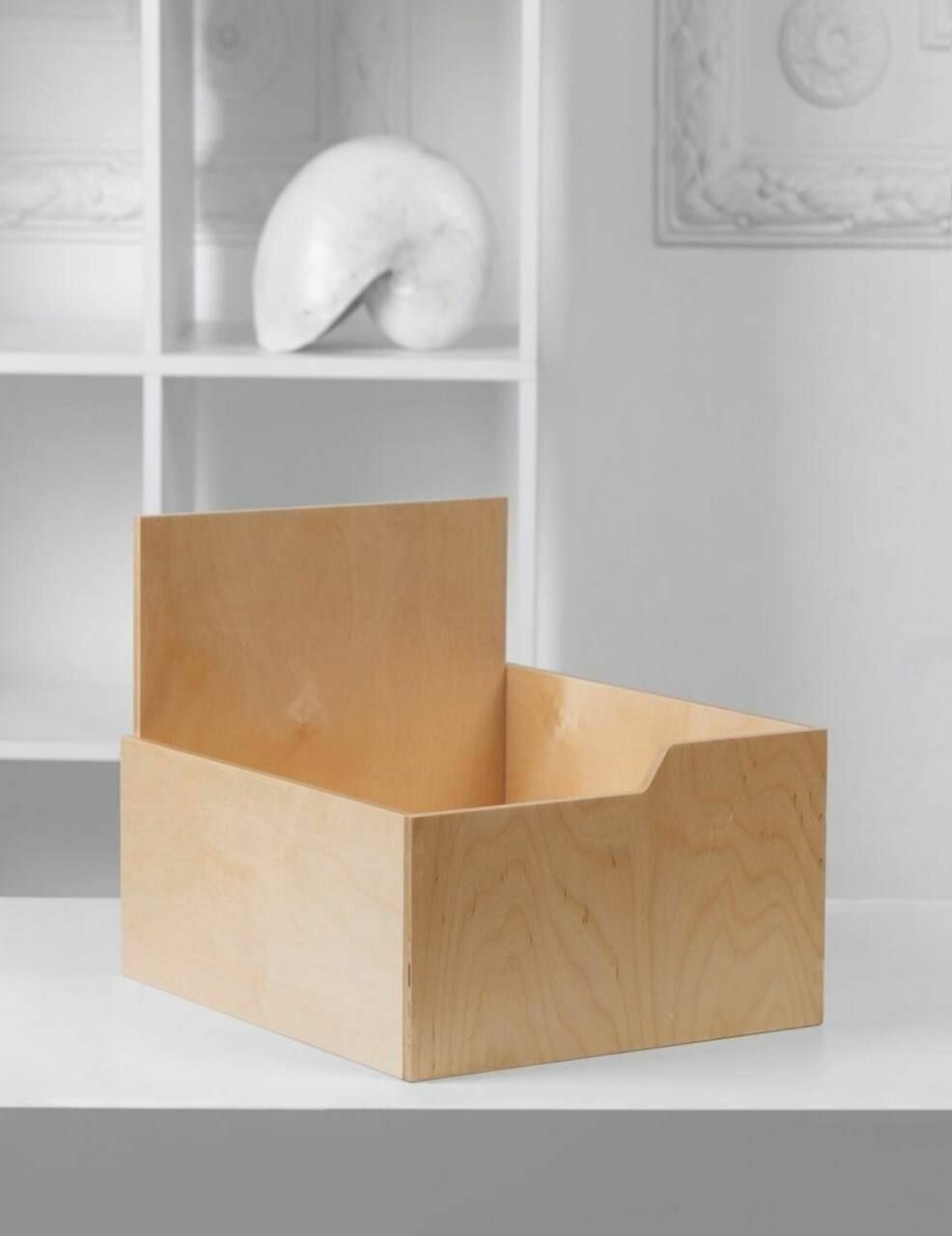 Органайзер коробка ящик лакированный деревянный для хранения вещей, одежды, обуви, косметики, постельного белья в шкаф