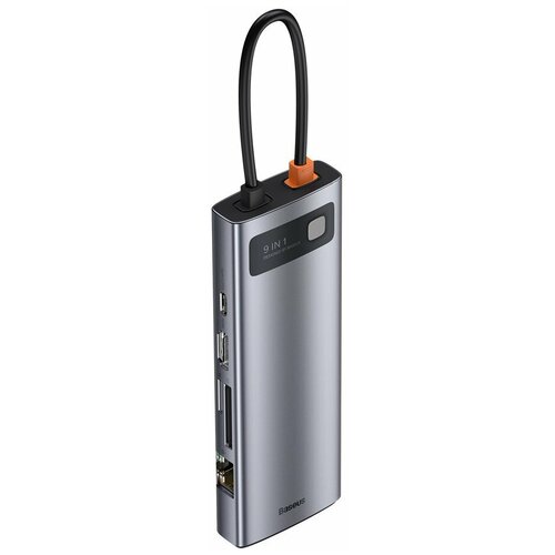 Хаб Baseus Metal Gleam 9в1 многофункциональный концентратор USB Type C - 3x USB 32 серый 839400₽