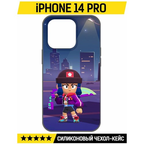 Чехол-накладка Krutoff Soft Case Brawl Stars - Героиня Биби для iPhone 14 Pro черный чехол накладка krutoff soft case brawl stars героиня биби для iphone 15 черный