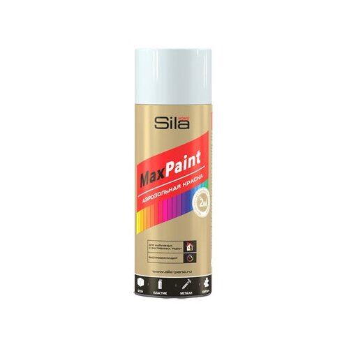 Sila HOME Max Paint, краска аэрозольная, универс, белый глянцевый RAL9003, 520мл SILP9003