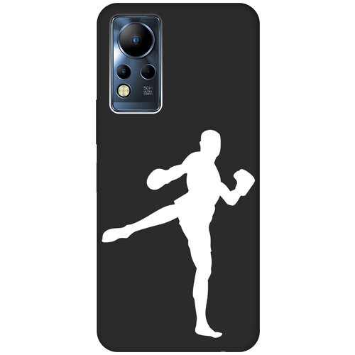 Матовый чехол Kickboxing W для Infinix Note 12 G88 / Инфиникс Нот 12 с 3D эффектом черный матовый чехол lovely fingerprints w для infinix note 12 g88 инфиникс нот 12 с 3d эффектом черный