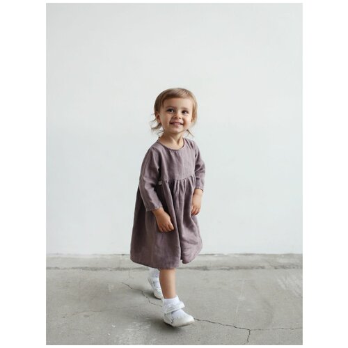 Платье льняное детское Tiny Stories, цвет какао, размер 92