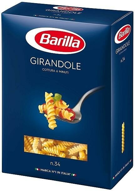 Упаковка 12 штук Спиральки №34 Barilla Джирандоле 450г