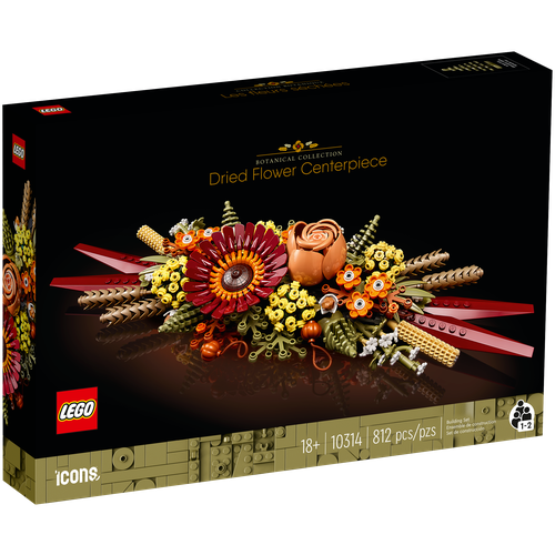 композиция из сухоцветов Конструктор LEGO Icons 10314 Trockenblumengesteck, 812 дет.