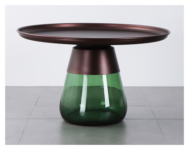 Кофейный столик Casablanca coffee table - низкий (Зеленое стекло, фиолетовый металл) - фотография № 1