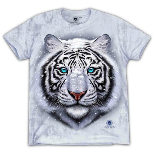 фото Футболка с белым тигром тай-дай cassowary tdt 058 white tiger