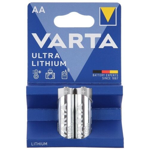 Батарейка литиевая Varta ULTRA, AA, FR14505-2BL, 1.5 В, блистер, 2 шт.