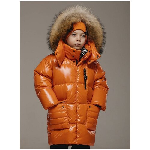 фото Пуховик gnk, оранжевый, 116 g'n'k