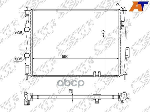 Радиатор Nissan Qashqai 06-13 / Qashqai+2 08-14 Sat арт. SG-NS0013-1