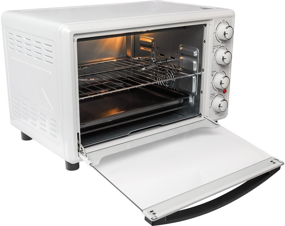 Мини-печь NORDFROST RC 350 W , настольная духовка, 1600 Вт, 35л, конвекция, гриль, таймер до 120 минут, 3 режима нагрева,белый - фотография № 6